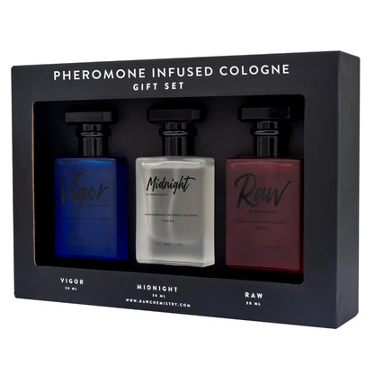 RawChemistry Pheromone Infused Men's Cologne Gift Set - 3 Pack, 1 oz Each
