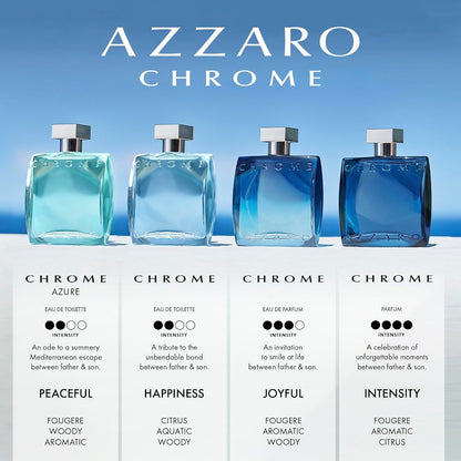 Azzaro Chrome Eau de Parfum, Cologne for Men, 3.4 Fl Oz