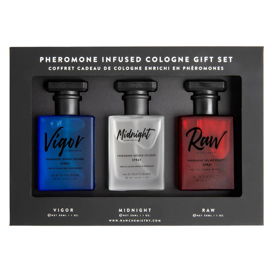 RawChemistry Pheromone Infused Men's Cologne Gift Set - 3 Pack, 1 oz Each