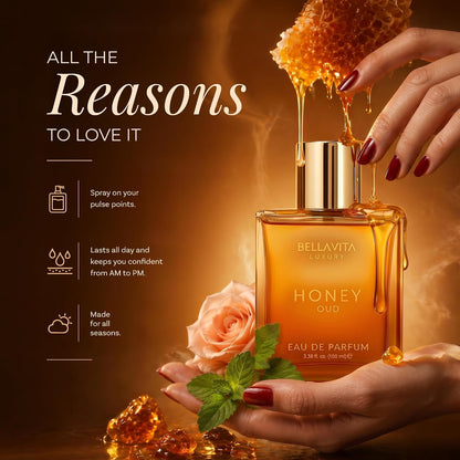 Bellavita Luxury Honey Oud Eau de Parfum - Pack of 3, 100 ml Each (3.4 fl oz)